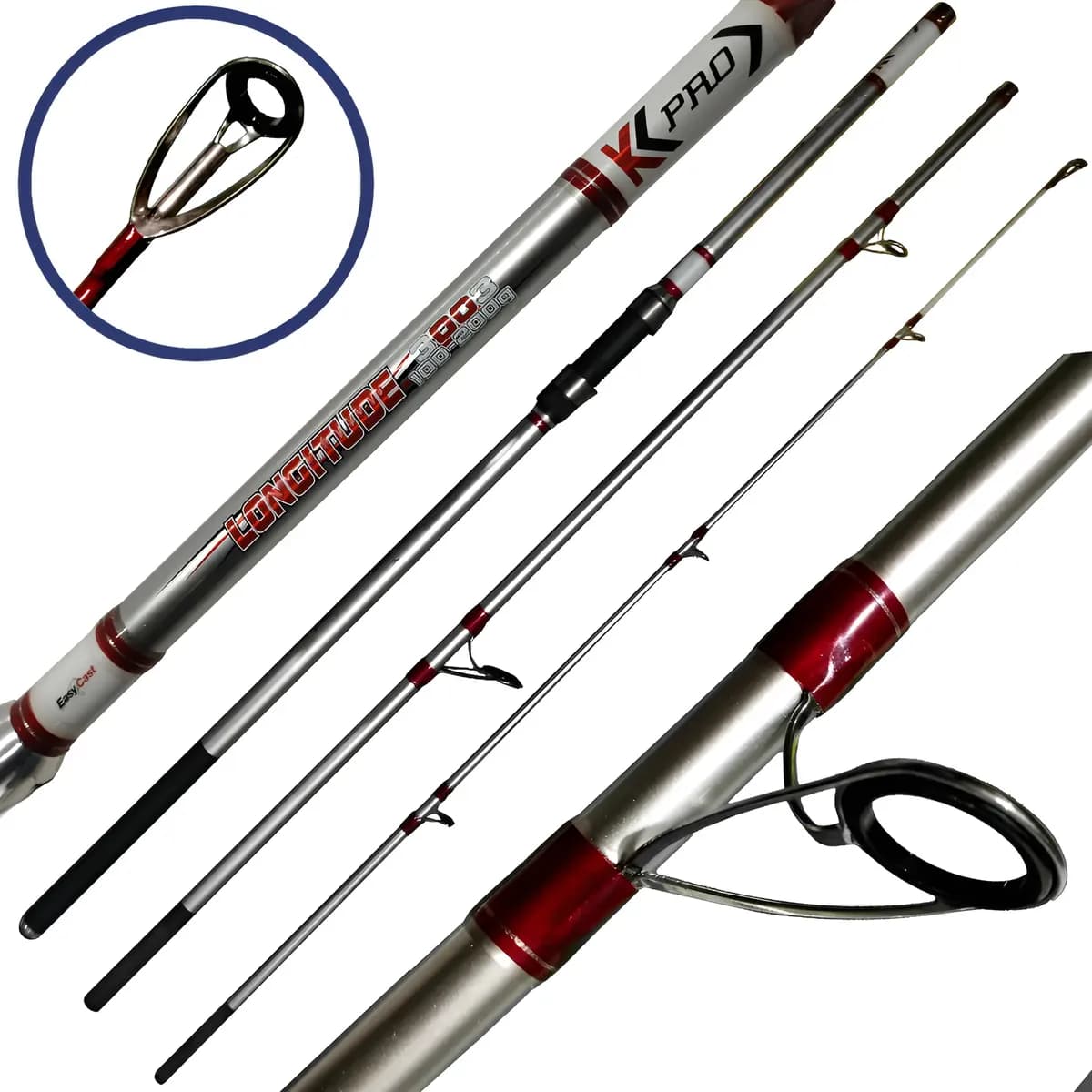 Vara Molinete Longitude K-pro 3,0m 200g Praia 3 Partes 50kg