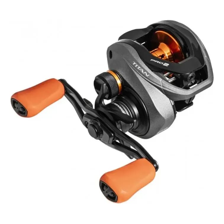 Carretilha Marine Sports Titan Pro 2 8000 Cor Cinza/Laranja Lado da manivela Direito