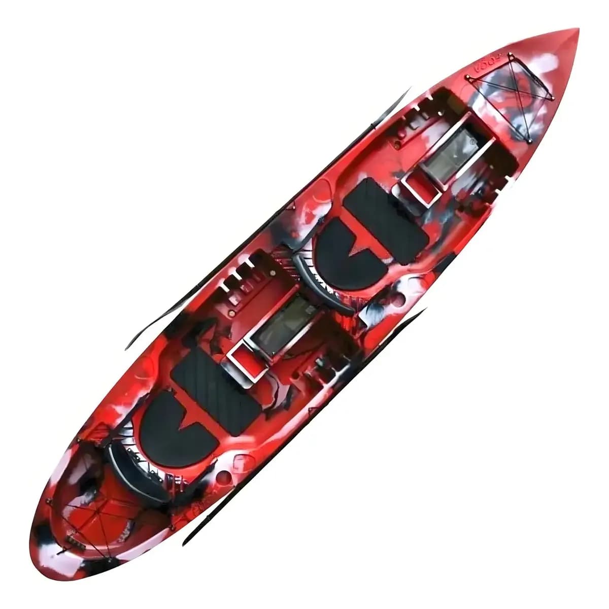 Caiaque Duplo  New Foca Standard Com 2 Remos Cor Vermelho Camuflado