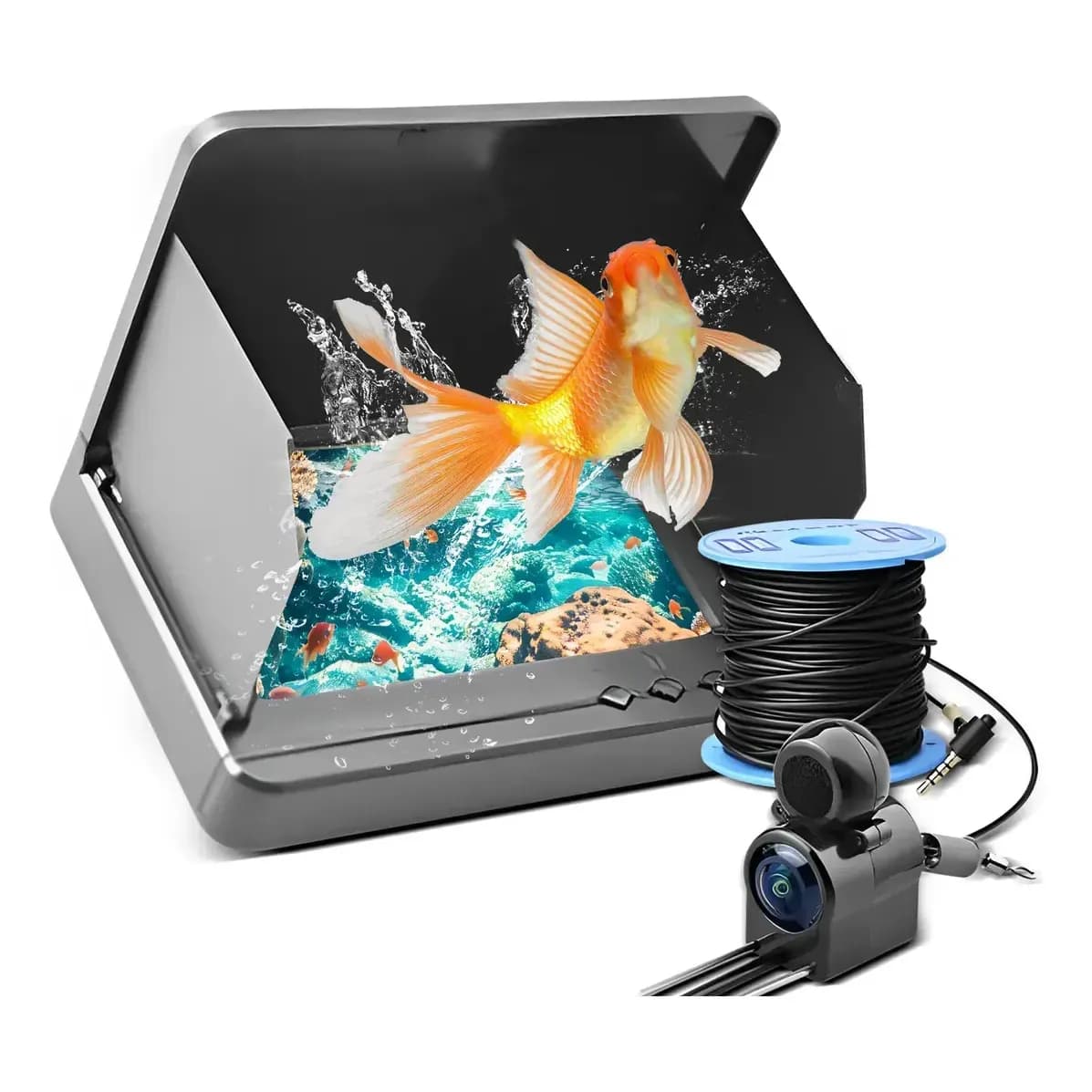 Monitor Pesca Câmera De Pesca Subaquática Ip68 + Peixe Cabo
