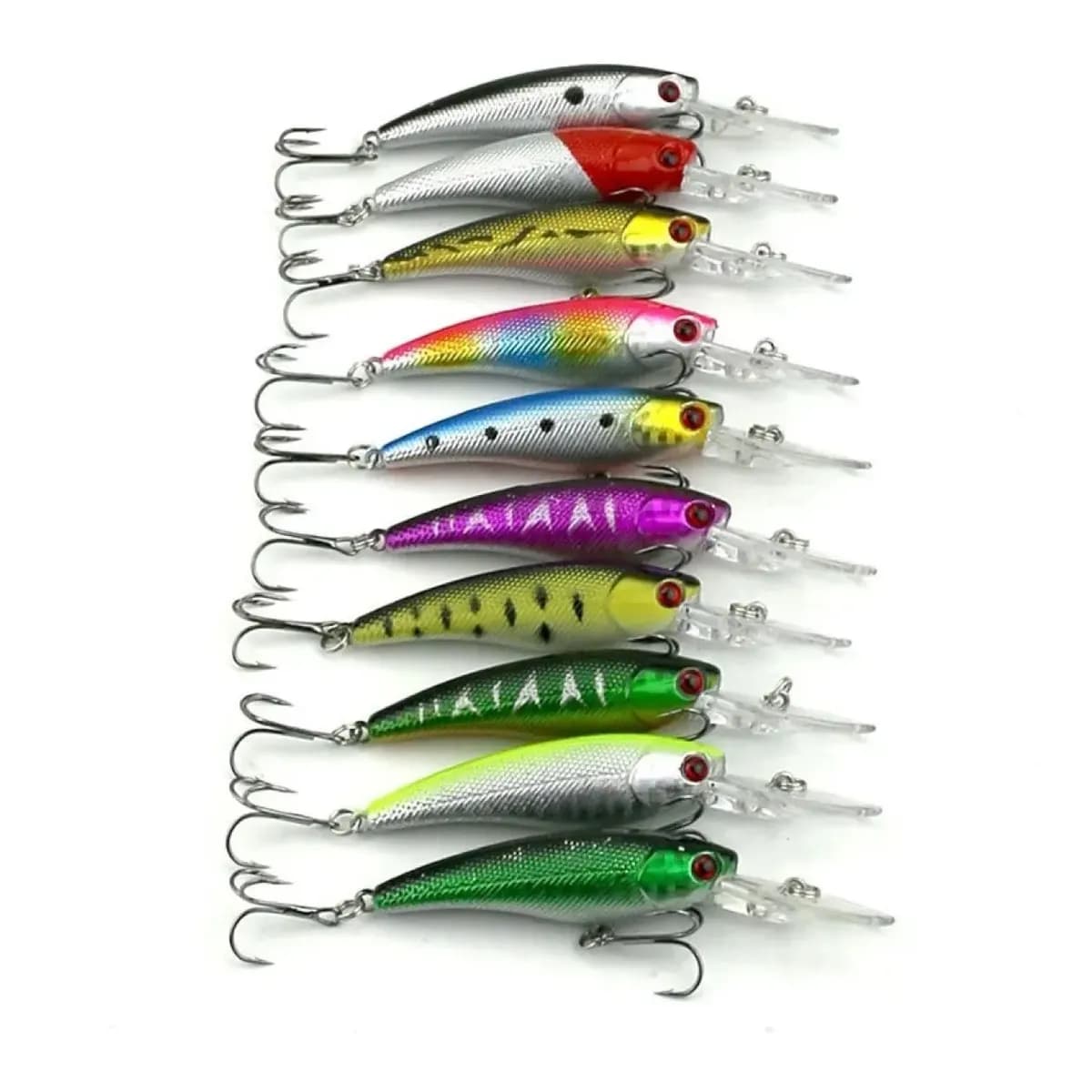 Kit Com 10 Iscas Artificiais Bapumel Meia Água 9cm - 8gr Conforme As Fotos - Sku 042