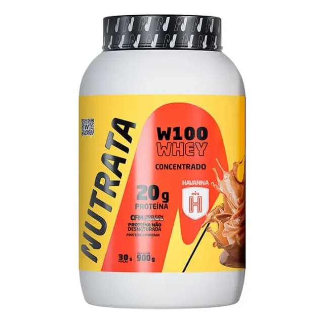 W100 Whey Concentrado Pote 900g Dulce de Leche Havanna Nutrata