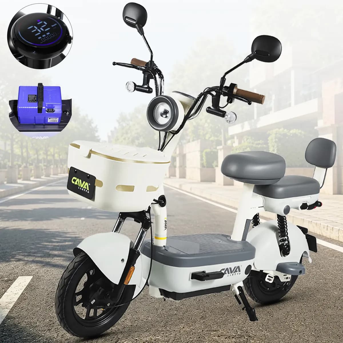Bicicleta Elétrica Cavalletta C3 Removível Lítio 75km 800w Cinza