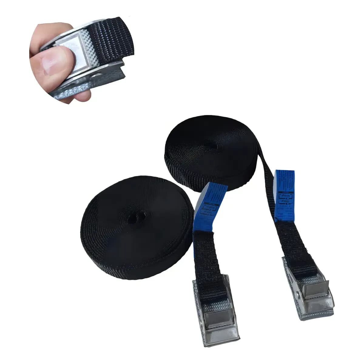 Par De Fitas Presilhas 5mts Rack Pranchas Surf Caiaque Cor Preto