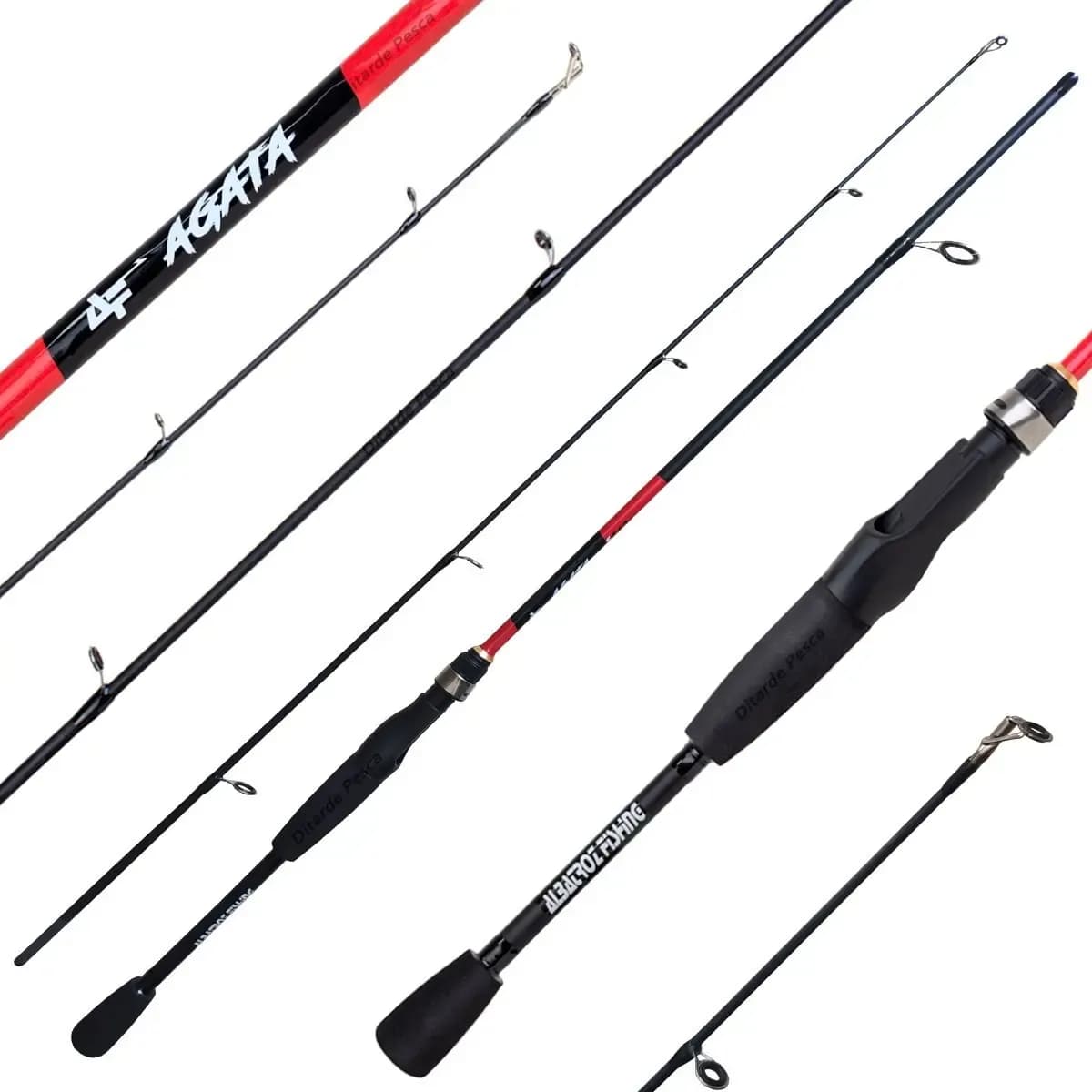 Vara Grafite Para Molinete Agata S562 6-12lb 1,68m Albatroz Cor Vermelho/ Preto