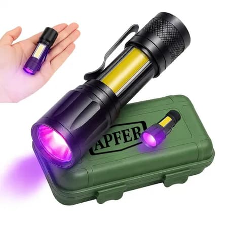 Lanterna Uv Led Luz Negra Roxa Ultravioleta Detecta Escorpião Nota Falsa Dinheiro Inseto Seca Unha Resina Máscara Bateria Recarregável Usb Portátil Potente Mini - APFER