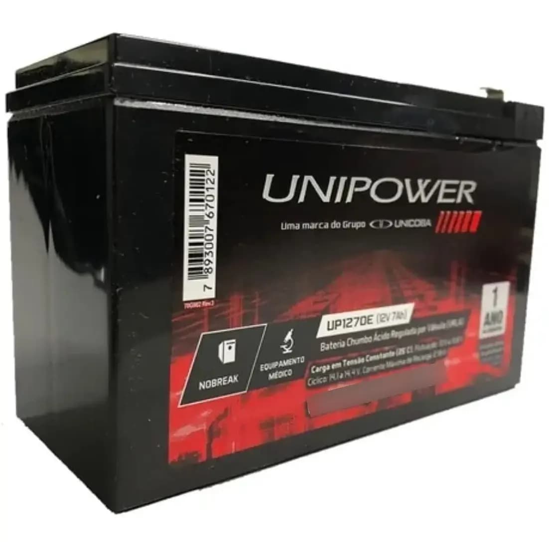 Bateria Unipower Estacionaria Vrla Up1270e 12v 7ah