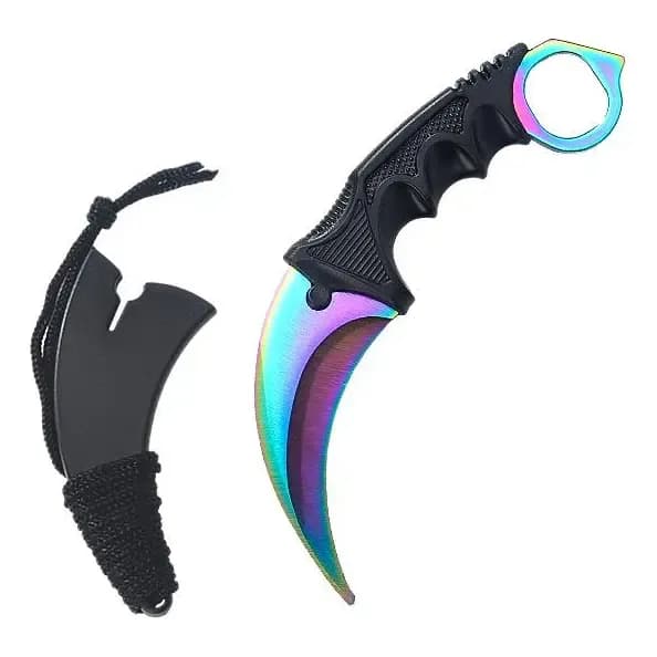 Faca Karambit Cs Go Multi-color Hawk-combate Afiado Defesa Cor Multicolorida