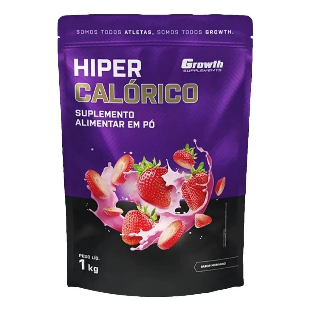 Hipercalórico 1kg Growth Supplements - Sabor Morango