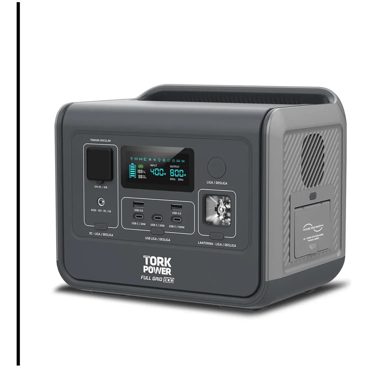 Estação Energia Gerador Solar Tork 800w Bateria 512wh 127v