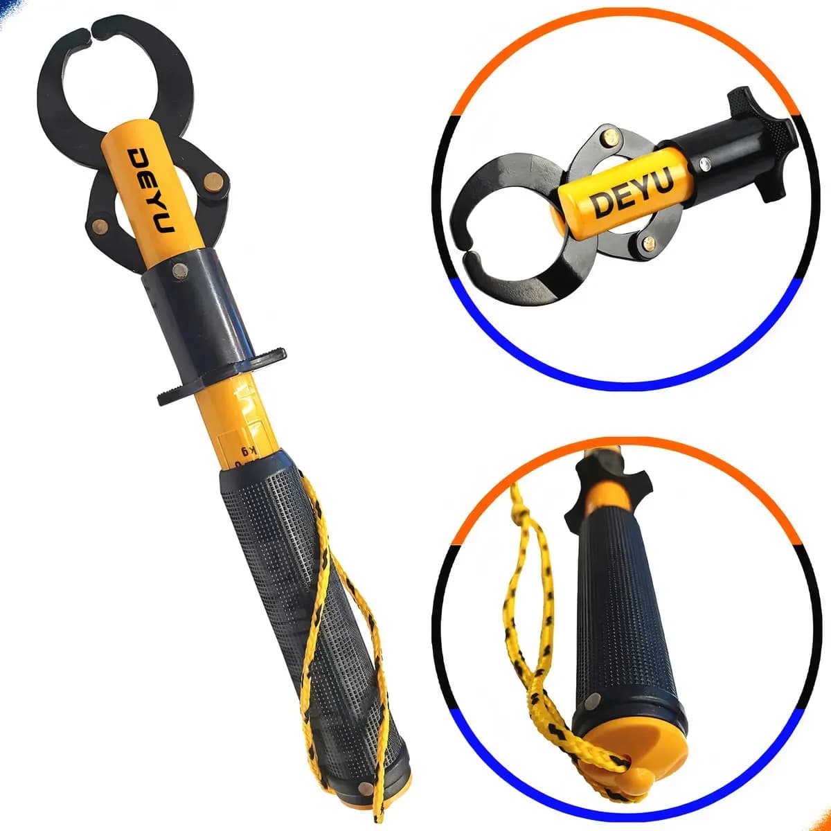 Alicate Pesca Deyu DY-01 Garra Balança Integrada 21kg Antiderrapante Amarelo