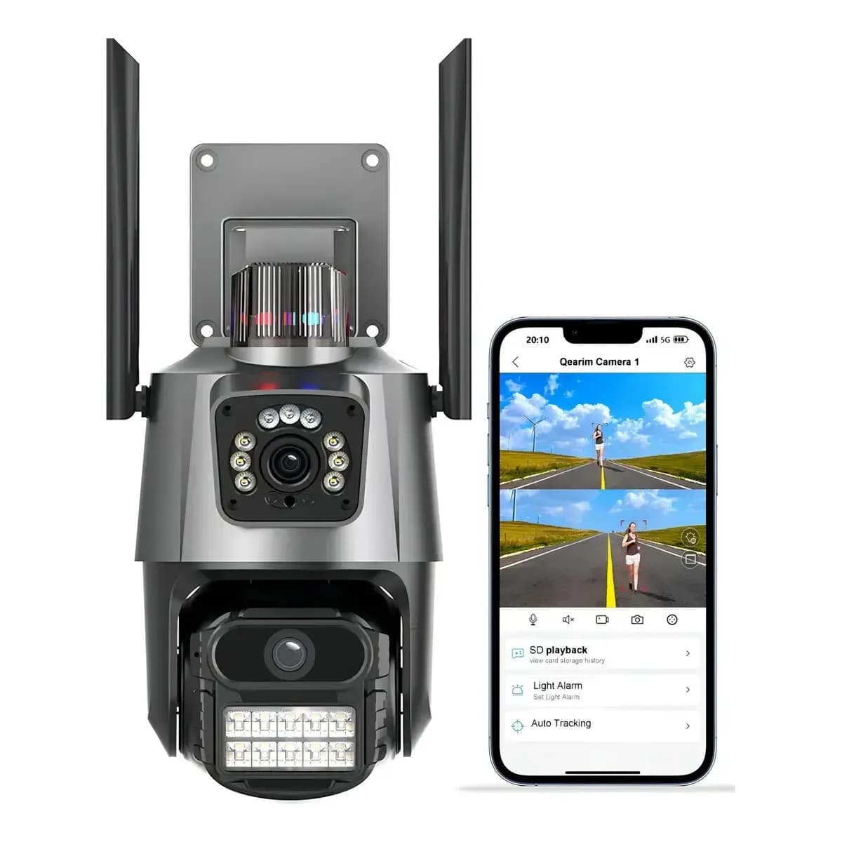 Câmera Segurança Ip Wifi P11 App Yoosee Lente Dupla 6mp Preto Estary Shop