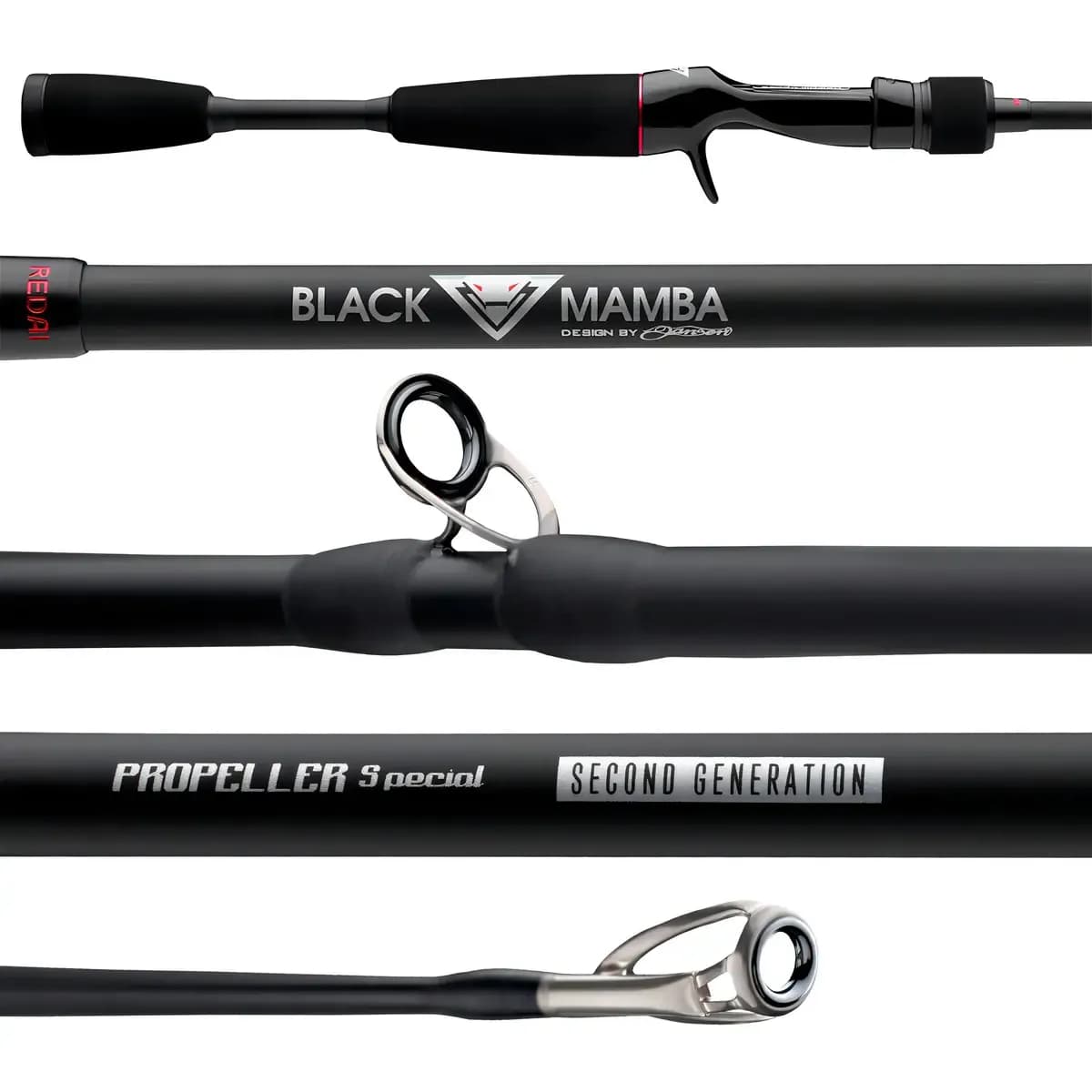 Vara Carretilha Black Mamba 2ªgeneration 60 12-20lb 1p Redai Cor Preto