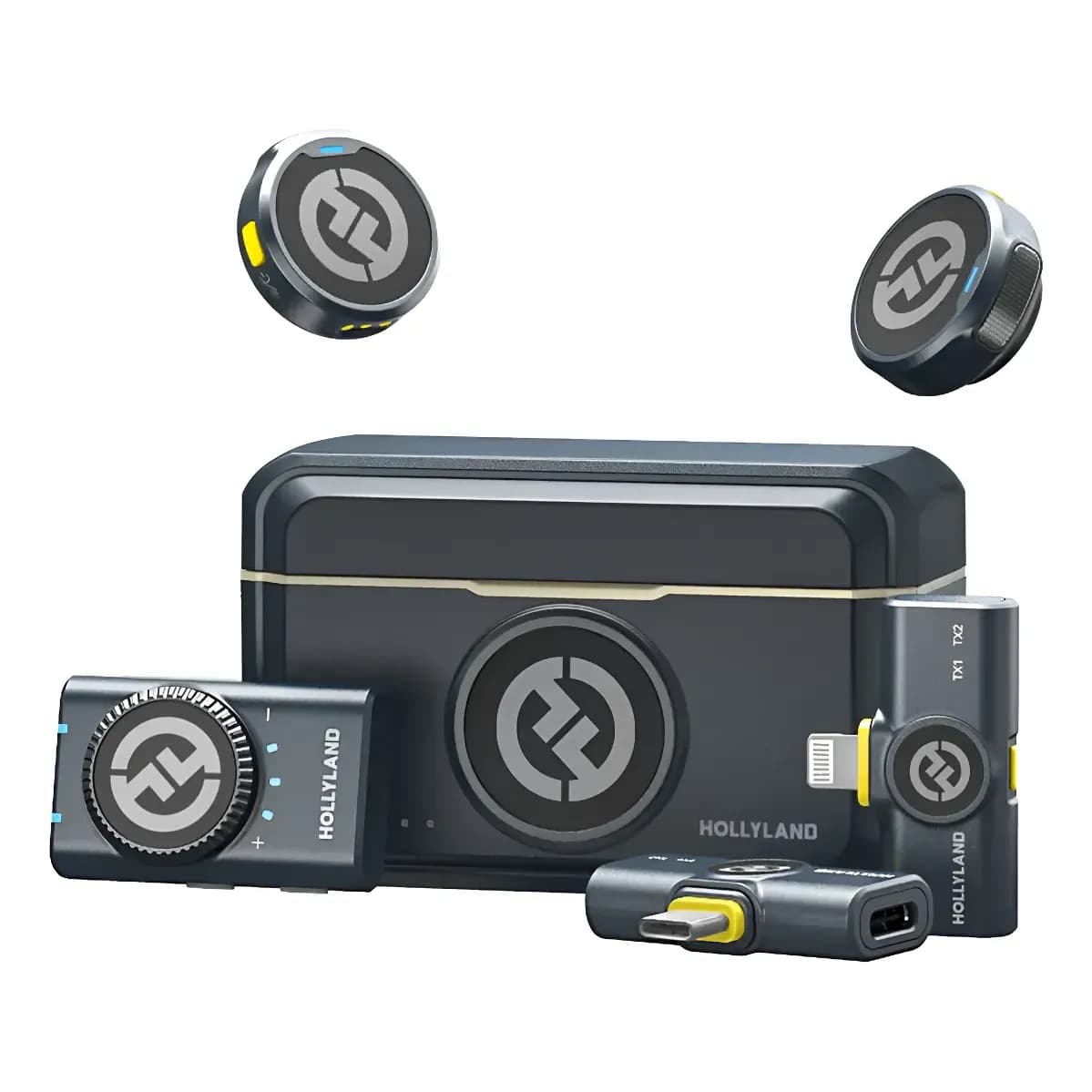 Microfone Hollyland Lark M2 Duo Combo Duplo Para 2 Pessoas U Preto