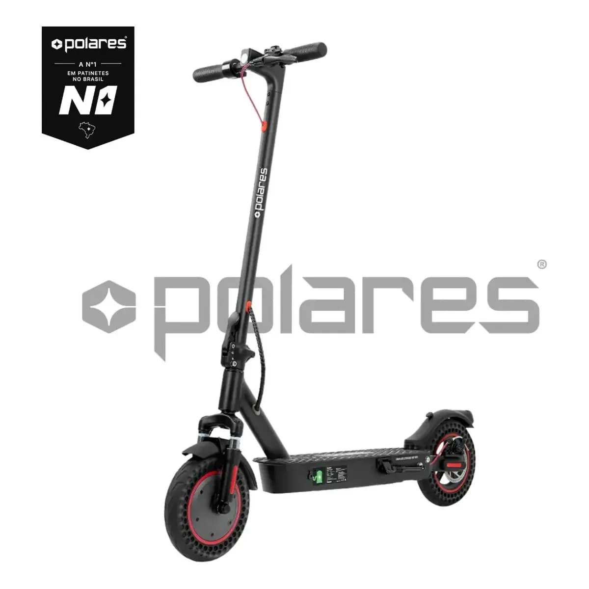 POLARES Z20PRO Patinete Elétrico Adulto Premium 500w Pneu Aderente Velocidade Máxima 32km/h Motorizado Até 30km De Autonomia Polares Cor Preto