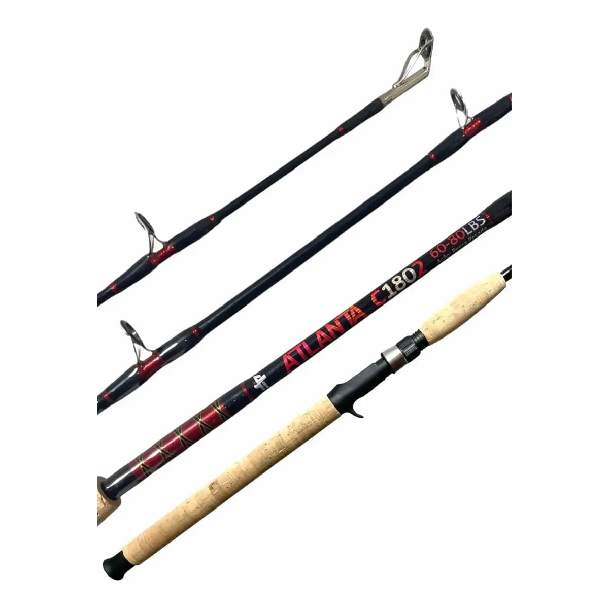 Vara Pesca Carretilha Atlanta 60-80lbs 2p Albatroz Preto
