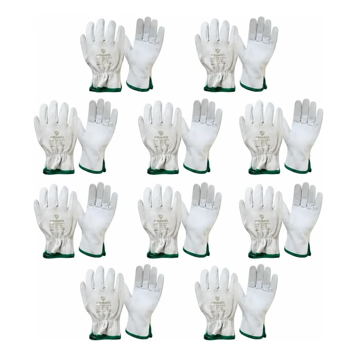 Kit 10 Pares De Luva Petroleira Total Vaqueta G(10) Ca 31071 Branco