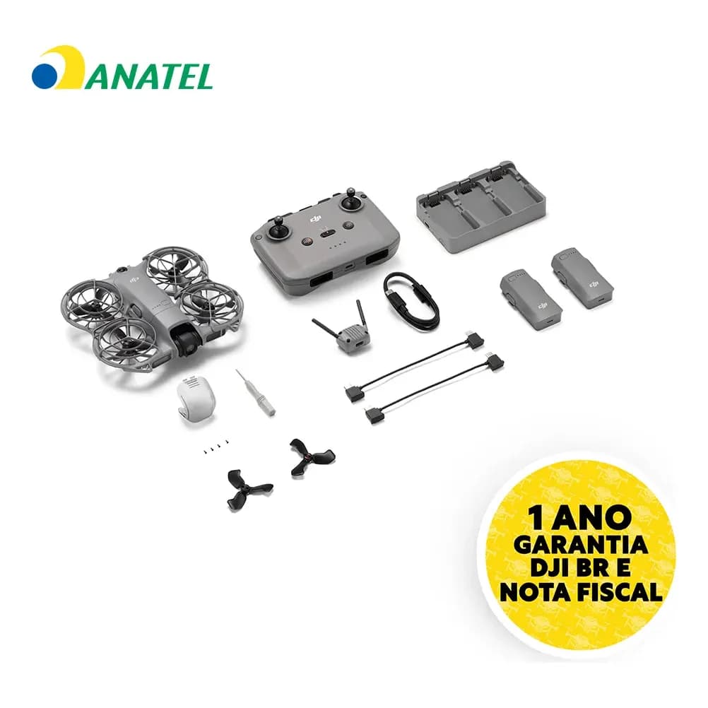 Drone Dji Neo 2 4k Fly More Combo Completo Anatel Homologado Cinza