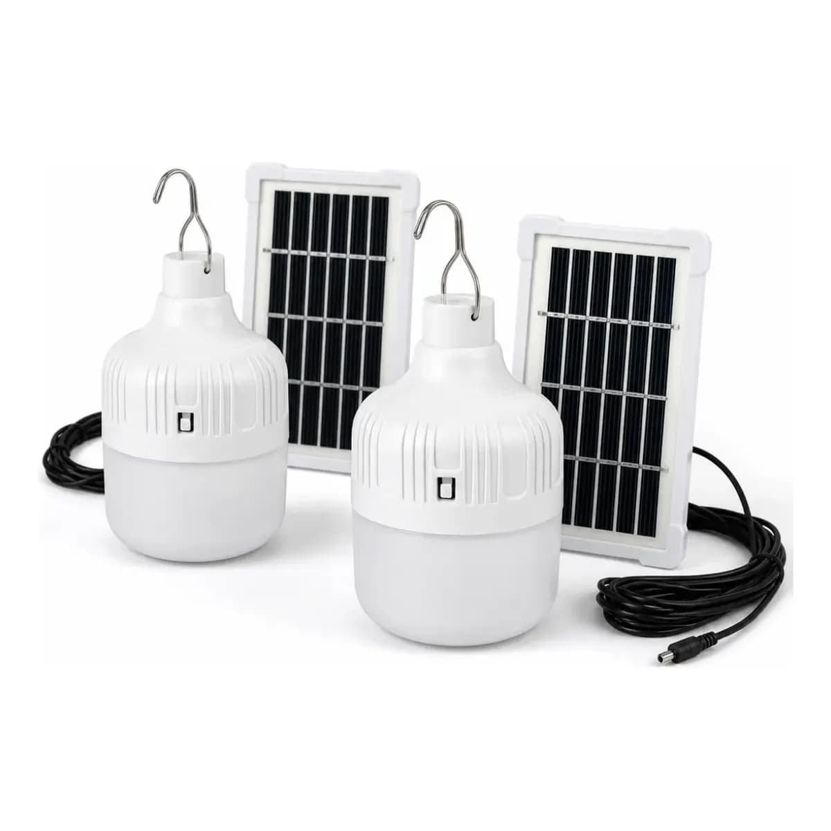 Luminárias Solar Led Recarregáveis Usb Com Gancho 1/ Kit 2