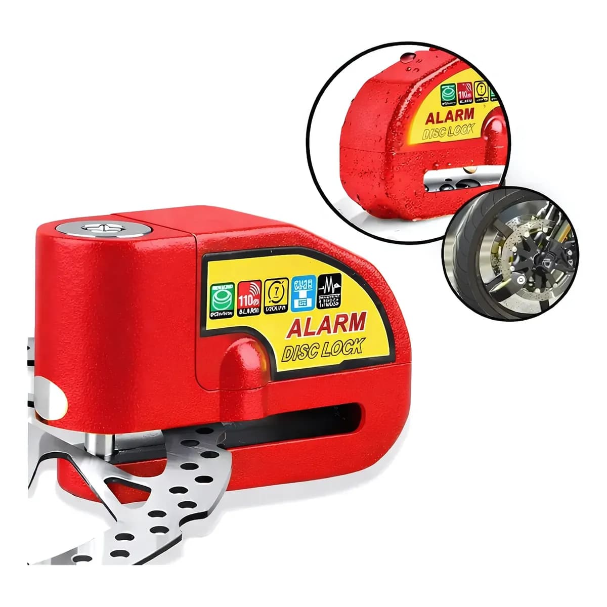 Trava Cadeado De Freio De Disco Com Alarme Sonoro Para Moto