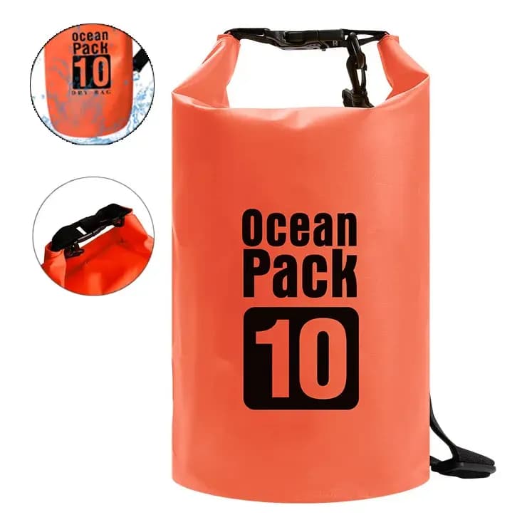 Saco Estanque Prova Agua 10 Litros Mochila Impermeável Bag Laranja
