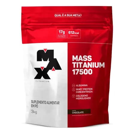 Hipercalórico Mass Titanium 17500 3kg - Max Titanium Sabor Chocolate