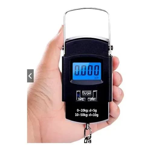 Balança Digital Portátil De Mão P/ Bolsa  Mala Peixe Até 50kg