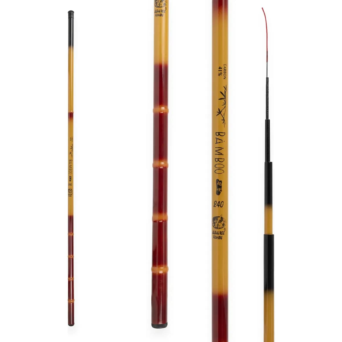 Vara De Pesca Telescópica Bamboo Carbono 2,40m - Albatroz Amarelo