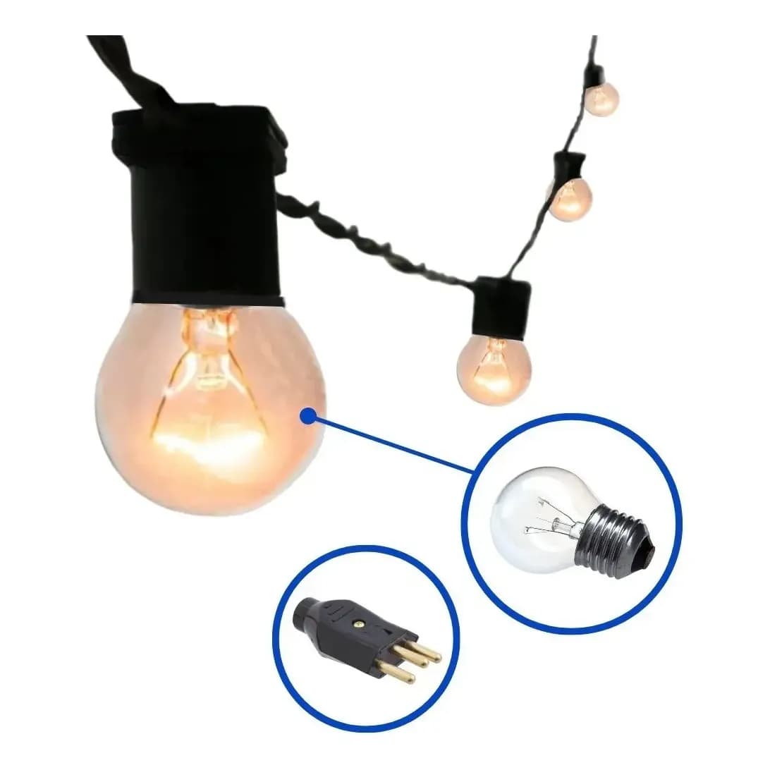 Varal De Luzes Cordao Festao 5 Mts Lampadas Inclusa