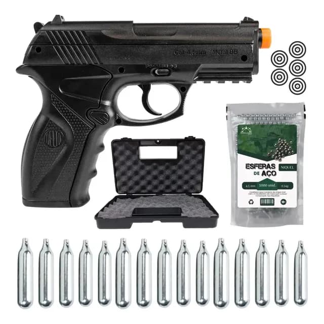 Pistola Pressão Delta Rossi C11/ R11 Esfera Aço 4.5 10 Co2 Maleta