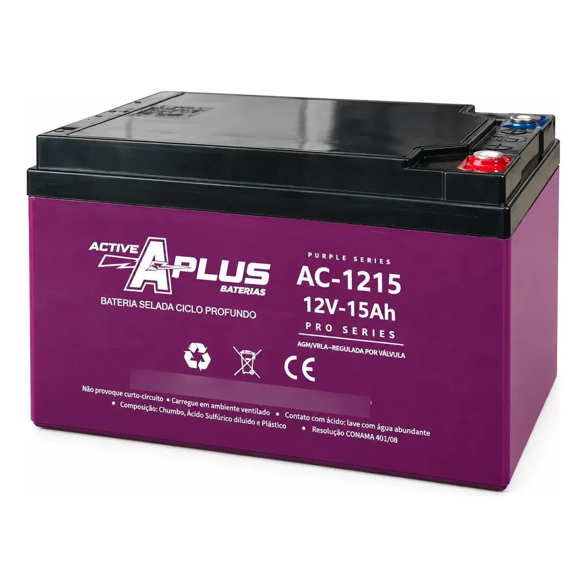 Bateria Active A Plus 12v 15ah Para Bicicleta Elétrica Verde E Preto