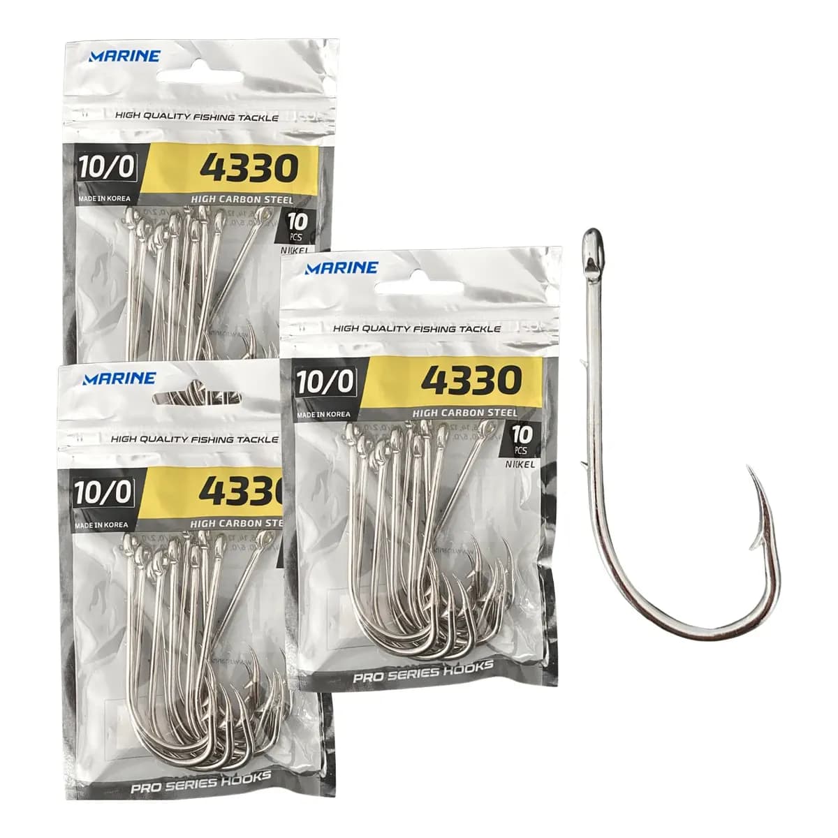 Kit 3 Cartelas Anzol 10/0 Pesca Peixe Grande  Forte Reforçado
