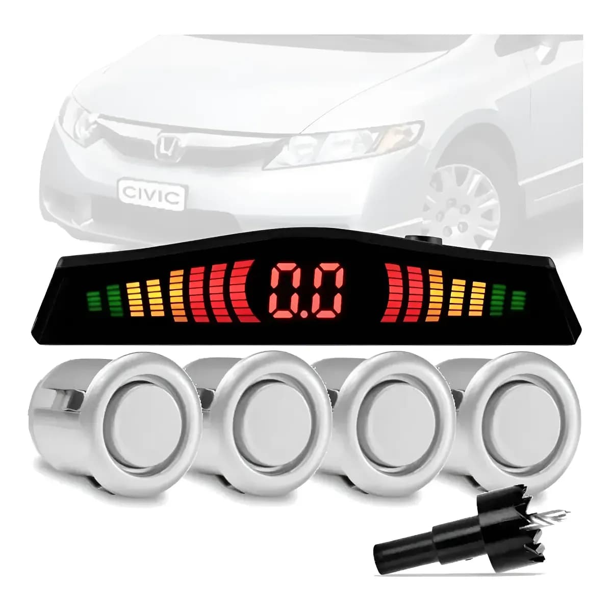 Sensor De Re Estacionamento Prata Honda Civic 2007... Prata