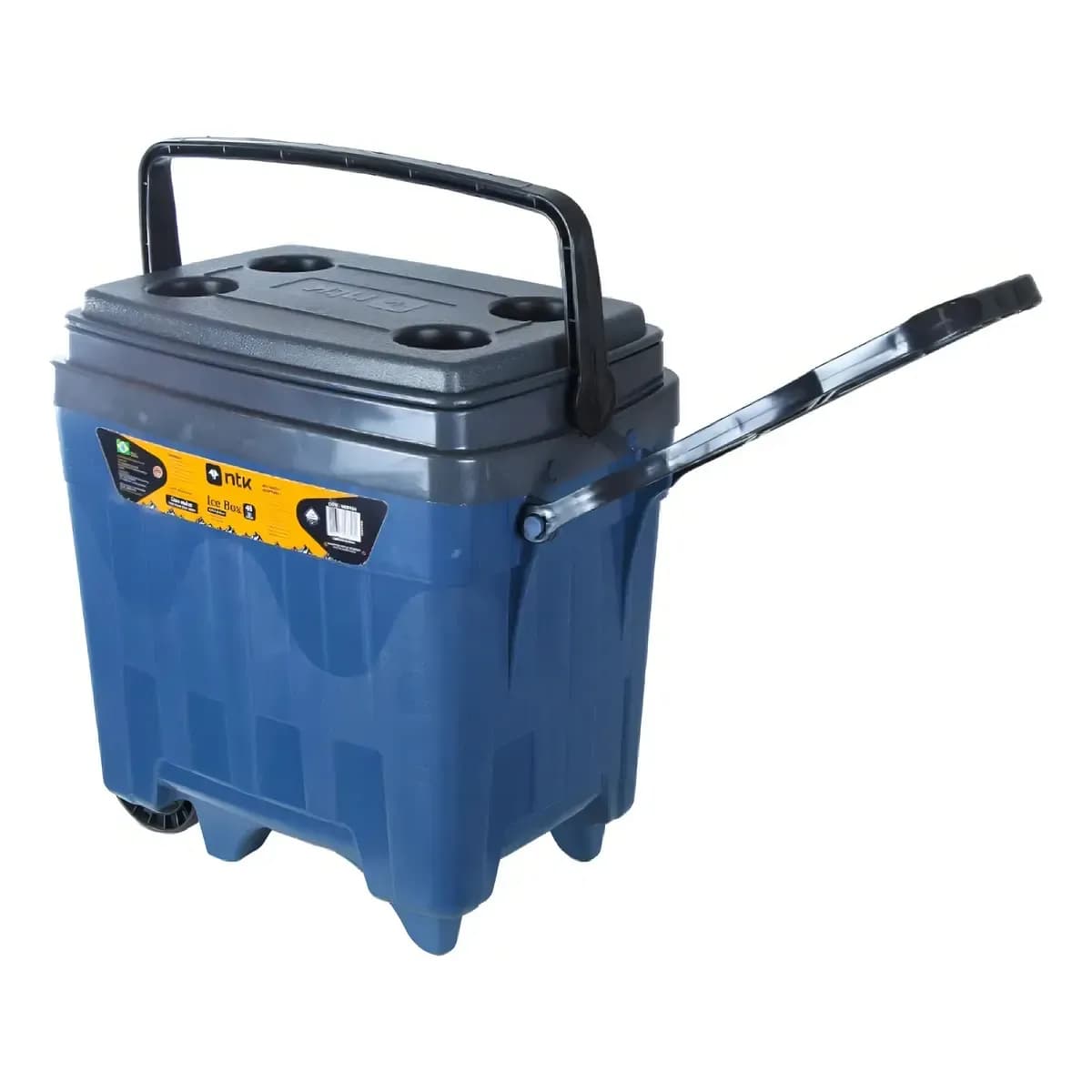 Caixa Térmica Ice Box De 34 Litros Com Rodas Azul Nautika