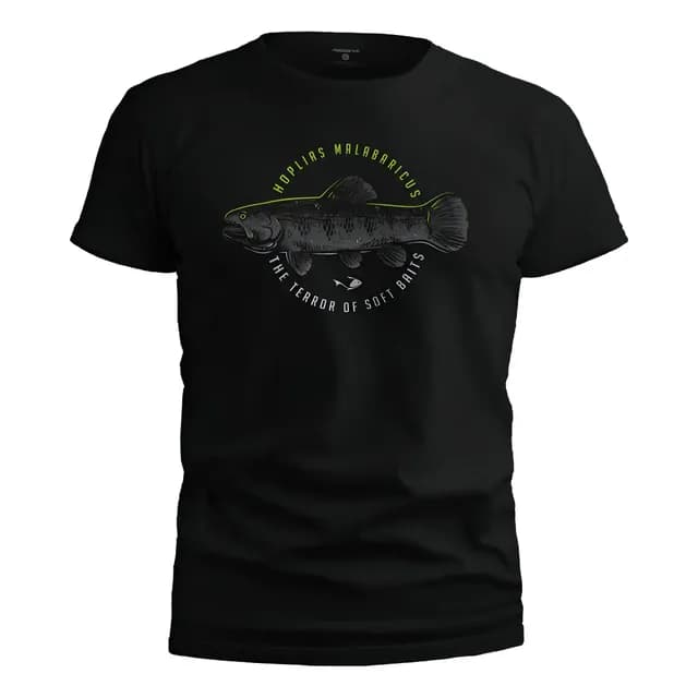 Camiseta De Pesca Masculina Presa Viva Casual Hoplias