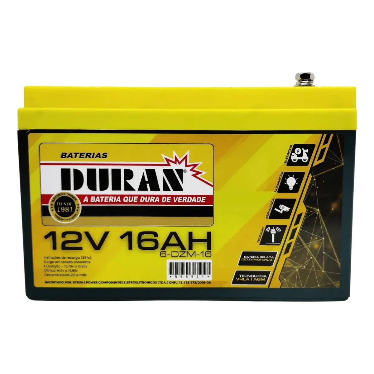 publi | Bateria Selada Gel Duran 15ah 12v 6-dzm-12 Nobreak