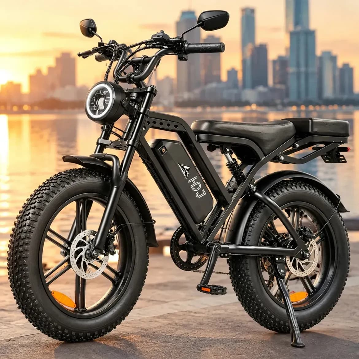 Bicicleta Elétrica HDJ 1000W c/ Bateria Removível 48V 20Ah