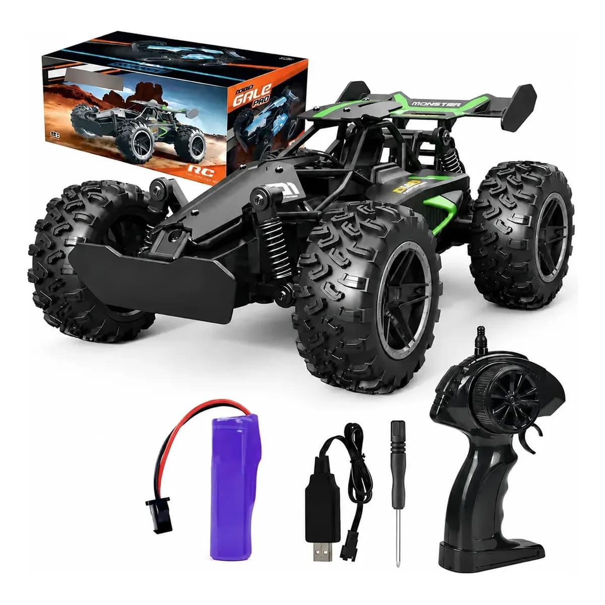 Carrinho Controle Remoto Off Road Alta Velocidade Recarregav Preto Off Road