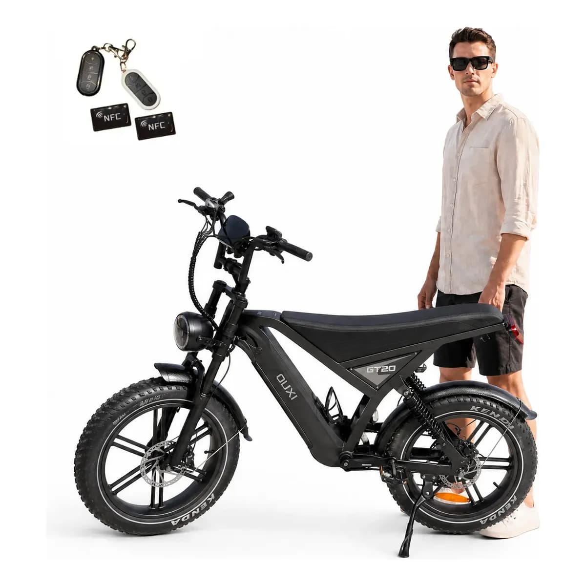 Bike Eletrica Ouxi Gt20 1000w48v15ah Bateria Removível Sombt Preto