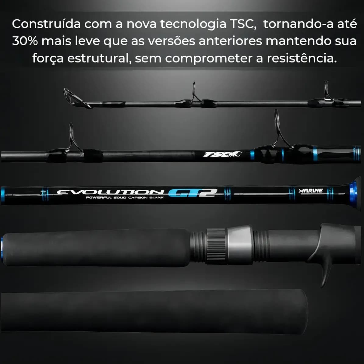 Vara Casting Marine Sports Evolution GT2 1,83m 40-80lbs Fibra Carbono