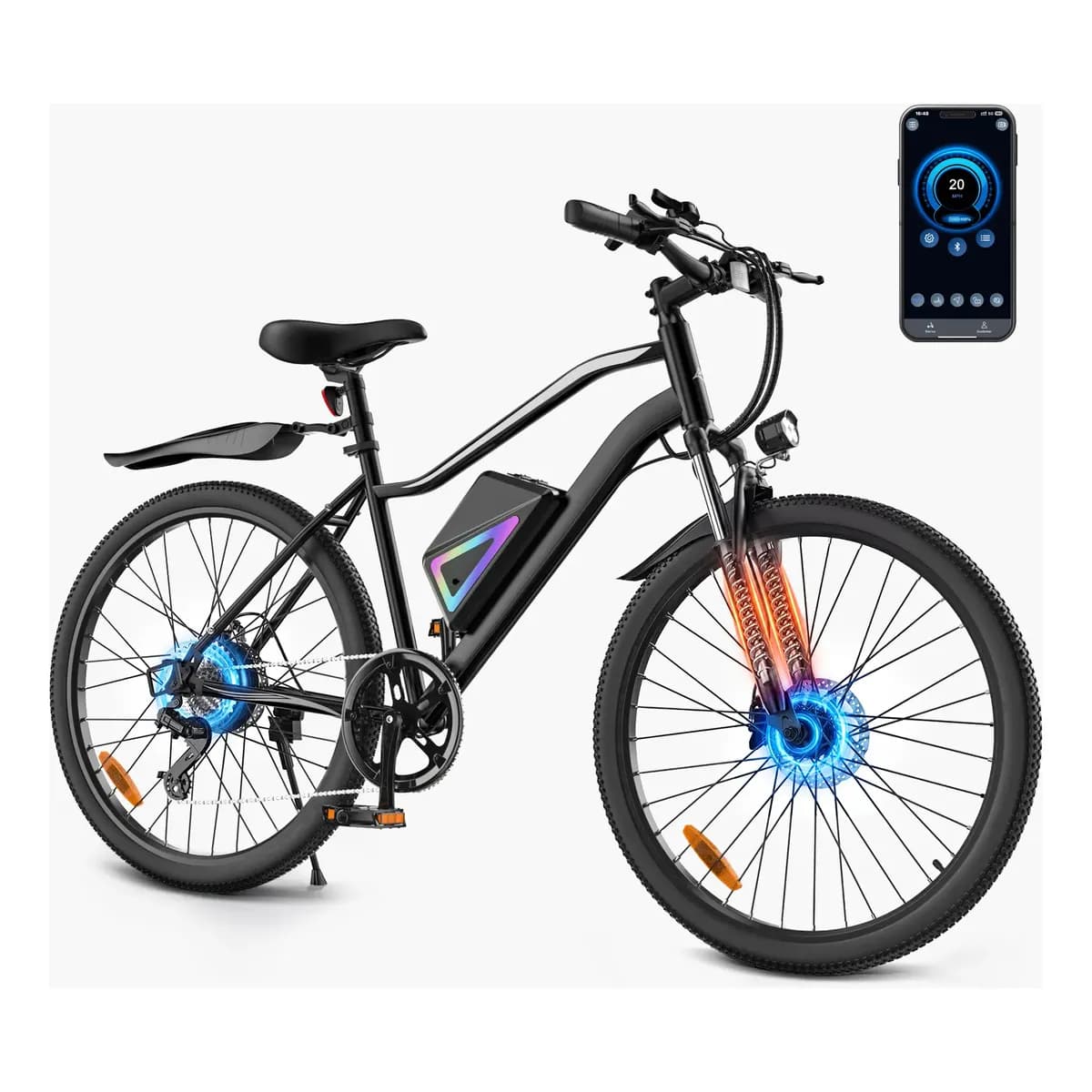 Bicicleta Elétrica 750w Bateria 36v 10.4ah 26 7 Marchas Preto 26