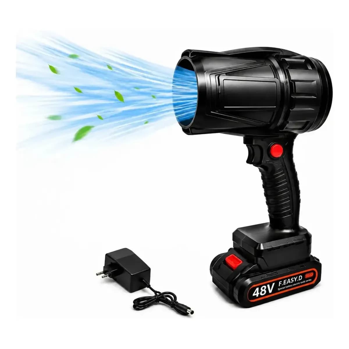 publi | Soprador De Folhas Elétrico 48v Brushless Turbo Portátil Ar Preto 127/220v