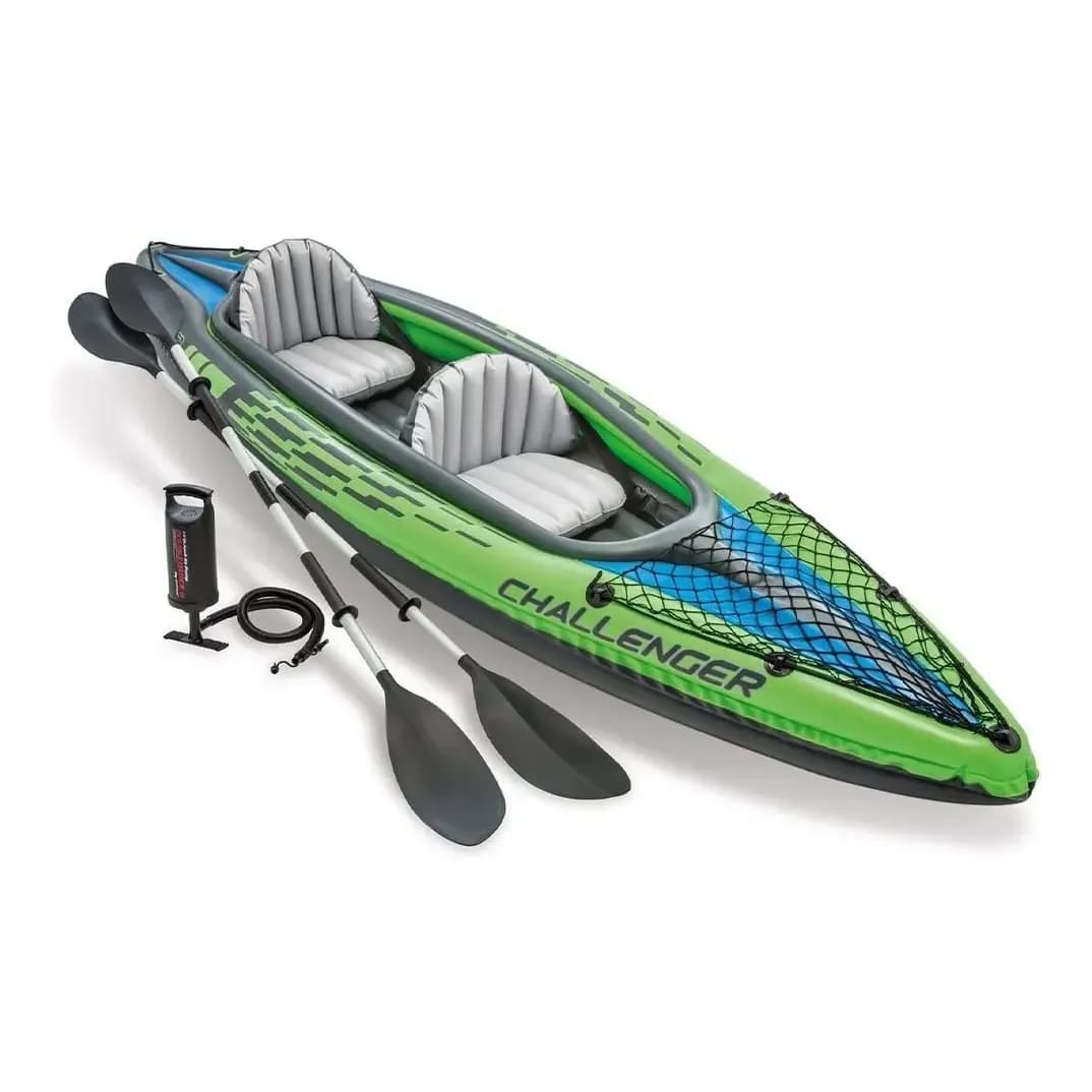 Caiaque Inflável Duplo 160kg K2 Challenger Intex Remos 68306