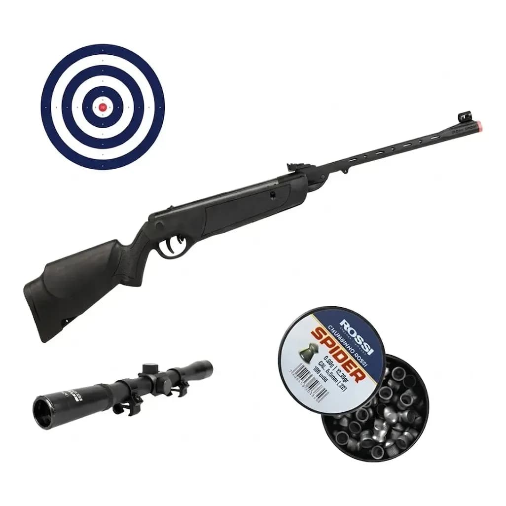 Carabina De Pressão Rossi Dione Sport Mh 5,5mm Mola COM chumbinho e alvos
