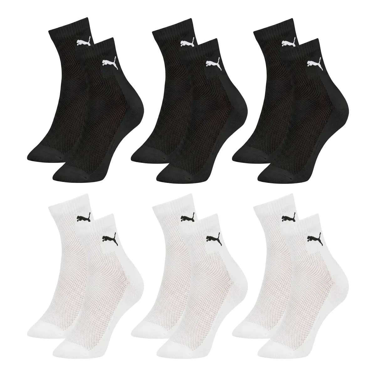 Kit 6 Pares Meias Puma Cano Médio Esportiva Algodão Original