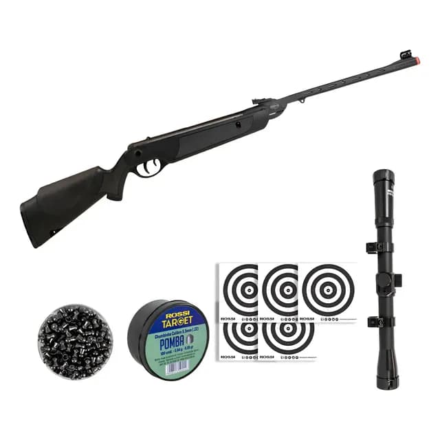Kit Espingarda Carabina Pressão Rossi Dione Sport 5.5 Luneta Calibre 5.5 Mm