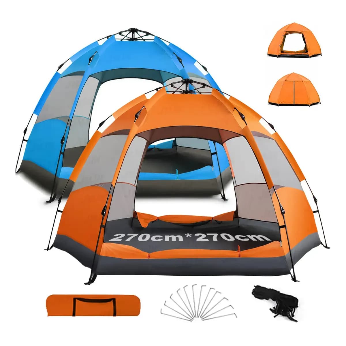 Barraca de Camping Automática Iglu 5-8 Pessoas 270x270x150cm Impermeável