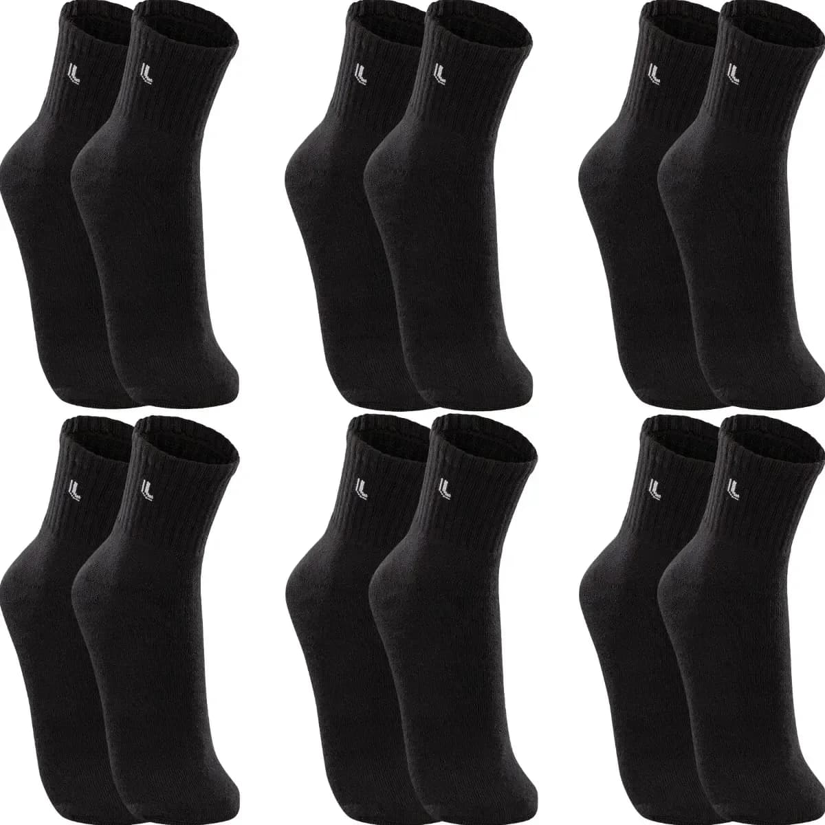 Kit 6 Pares Meias Lupo Cano Médio Esportivas Academia