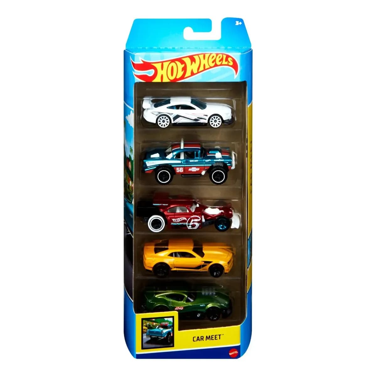 Kit 5 Carrinhos Sortidos Hot Wheels Coloridos Mattel