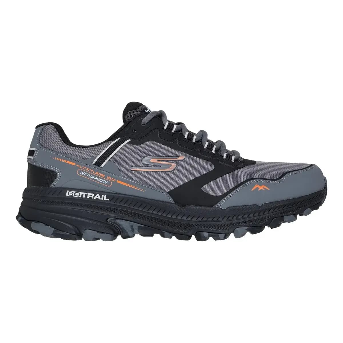 Tênis De Trilha Masculino Go Run Altitude Skechers Cinza Escuro / Laranja Liso 40 Br